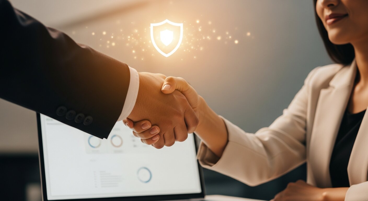 Concept of trust and safety influencing consumer behavior